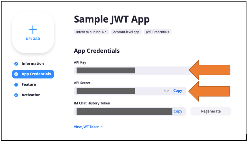 Generate App Credentials