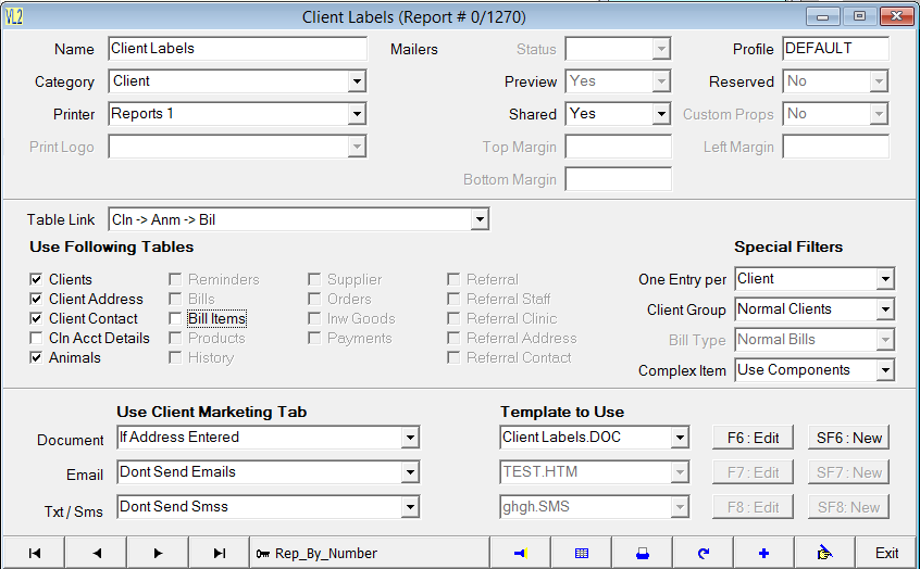 Client labels